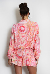 Printed Lightweight Bomber Jacket And Shorts