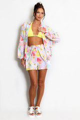 Printed Lightweight Bomber Jacket And Shorts