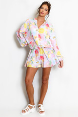 Printed Lightweight Bomber Jacket And Shorts