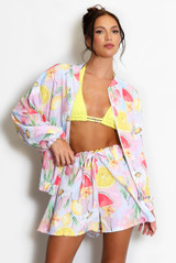 Printed Lightweight Bomber Jacket And Shorts