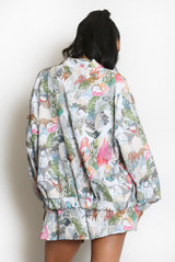 Printed Lightweight Bomber Jacket And Shorts