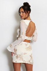 Floral Lace Top And Skirt Set