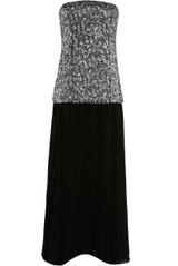 Pleated Sequin Bandeau Dress