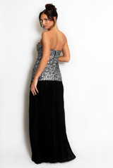 Pleated Sequin Bandeau Dress