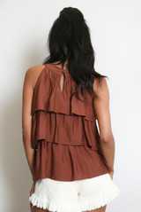 Ruffled Halter Neck Top