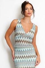 Zig Zag V Neck Top