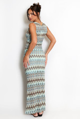 Zig Zag V Neck Top And Maxi Skirt Set