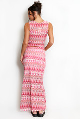 Zig Zag V Neck Top And Maxi Skirt Set