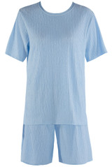 Textured Crew Neck T Shirt & Shorts Set