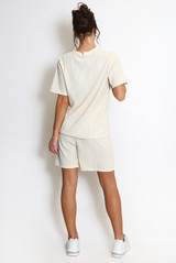 Textured Crew Neck T Shirt & Shorts Set