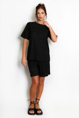 Textured Crew Neck T Shirt & Shorts Set