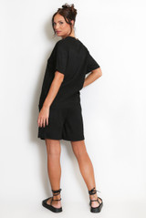 Textured Crew Neck T Shirt & Shorts Set