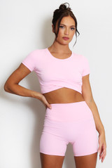 Twist Front Gym Crop Top
