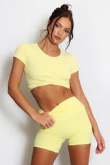 Twist Front Gym Crop Top