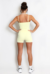 Double Strap Contrast Piping Vest And Shorts Set