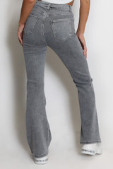 Grey Wash Flare Leg Jeans