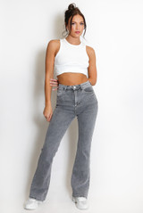 Grey Wash Flare Leg Jeans