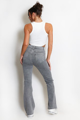 Grey Wash Flare Leg Jeans