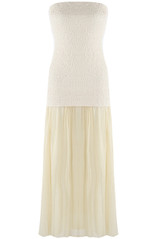 Chiffon Pleated Bandeau Maxi Dress