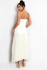 Chiffon Pleated Bandeau Maxi Dress