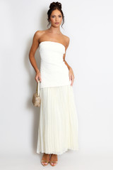 Chiffon Pleated Bandeau Maxi Dress