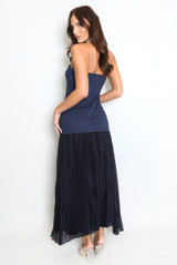 Chiffon Pleated Bandeau Maxi Dress