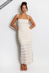 Tie Strap Lace Midi Dress