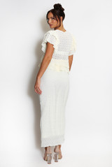 Plunge Neck Ruffle Blouse