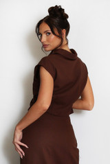 Ruched Side Cropped Linen Blouse