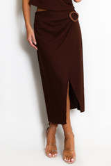 Linen Wrap Skirt With Buckle Detail