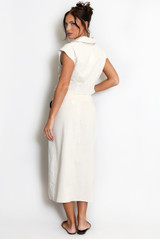 Linen Wrap Skirt With Buckle Detail