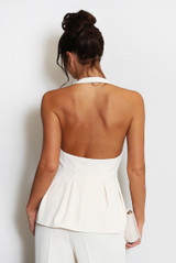 Peplum Hem Halter Neck Waistcoat