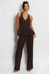 Pleated Straight Leg Trousers