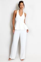 Pleated Straight Leg Trousers