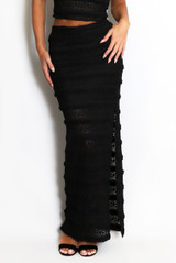 Lace Panelled Maxi Skirt