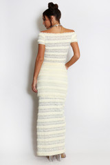 Lace Panelled Bardot Top