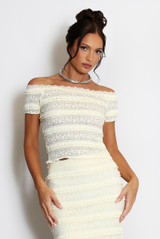 Lace Panelled Bardot Top