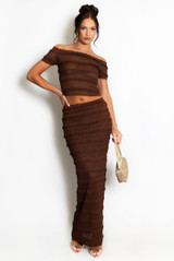 Lace Panelled Bardot Top