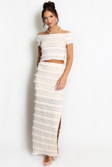 Lace Panelled Bardot Top