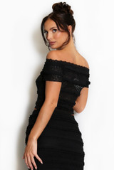 Lace Panelled Bardot Top