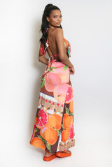Citrus Drape Halter Neck Top and Skirt Set
