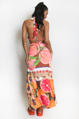 Citrus Drape Halter Neck Top and Skirt Set