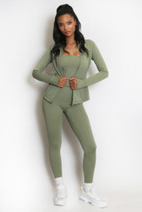 Sculpted Active Gym Jacket And Legging Set