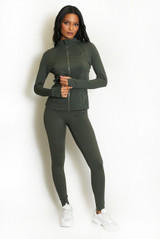 Sculpted Active Gym Jacket And Legging Set