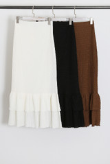 Textured Ruffled Hem Skirt