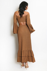 Textured Ruffled Hem Skirt