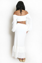 Textured Ruffled Hem Skirt