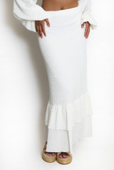 Textured Ruffled Hem Skirt