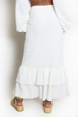 Textured Ruffled Hem Skirt