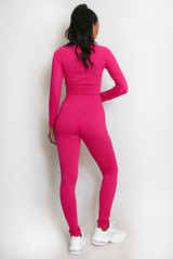 Ribbed Long Sleeve Top and Legging Set